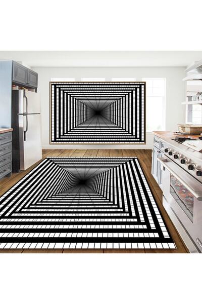 MODANOİVA Üç Boyutlu Desenli Dijital Baskılı Halı Mrc210