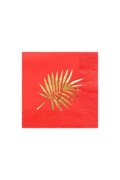 Story 25x25 سم أوراق النخيل الذهبية 50 قطعة مناديل ملونة على شكل زهرة الرمان