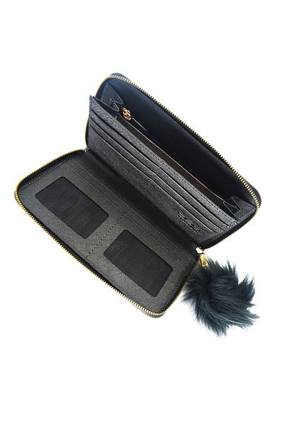 LABALABA Women's Wallet with Pompom Accessories