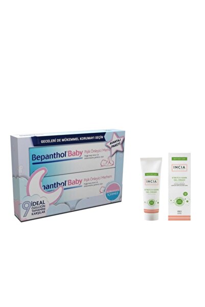 Bepanthol Baby Pişik Önleyici Bakım Kremi 100 gr 2li Incıa Stretch Mark Gel C...