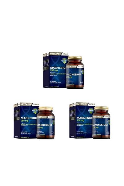 Nutraxin Magnesium 60 Tablets - Helps Protect Teeth X 3