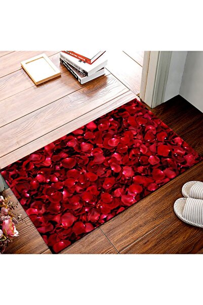 MODANOİVA Gül Yaprakları Desenli Dijital Baskılı Halı Mrc380