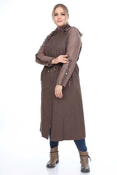 Veger Kadın Kahverengi Kapitone Kaban