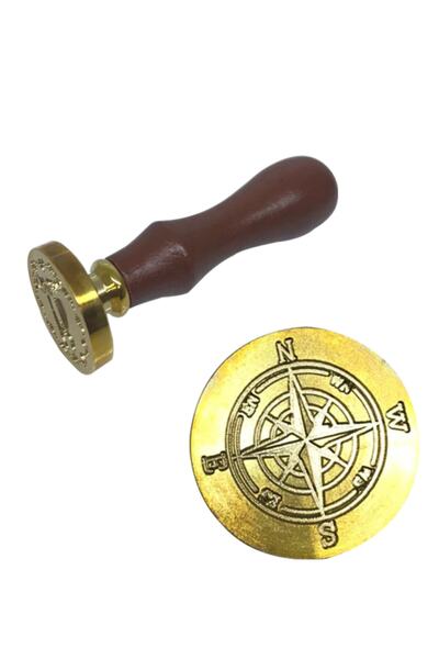 Vox Art - Minimalist Pirinç Mühür / Damga (model:pusula)