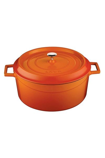 Lava Orange Cast Trendy Deep Round Pot 28 cm