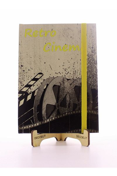 Deco Elit Carnet de cinema retro cu copertă rigidă fără linii elastice