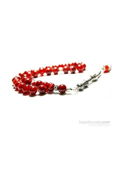 RD EKOAVM 8 Mm Globe Cut Brown White Striped Agate Stone Rosary