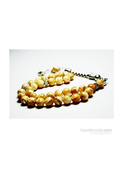 RD EKOAVM 8 Mm Globe Cut Brown Mother of Pearl Stone Rosary