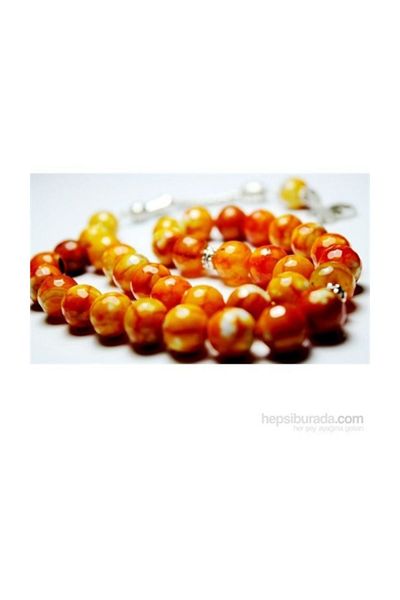 RD EKOAVM Orange 10 Mm Facet Cut Agate Stone Rosary