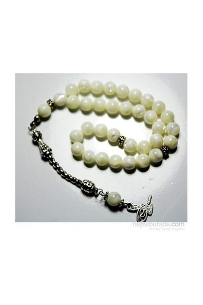 RD EKOAVM 8 Mm Globe Cut White Mother of Pearl Stone Rosary