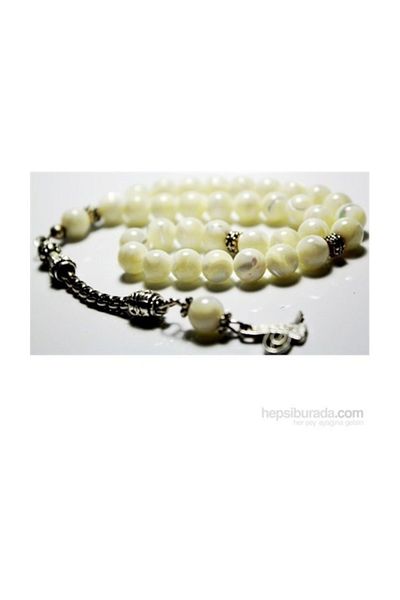 RD EKOAVM 8 Mm Globe Cut White Mother of Pearl Stone Rosary