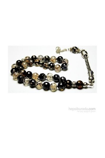 RD EKOAVM 8 Mm Facet Cut Veined Agate Stone Rosary