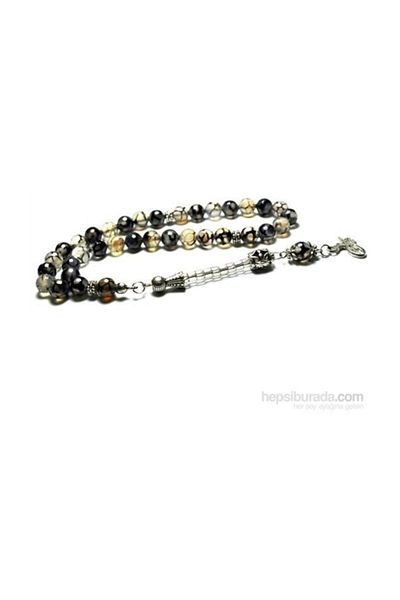 RD EKOAVM 8 Mm Facet Cut Veined Agate Stone Rosary