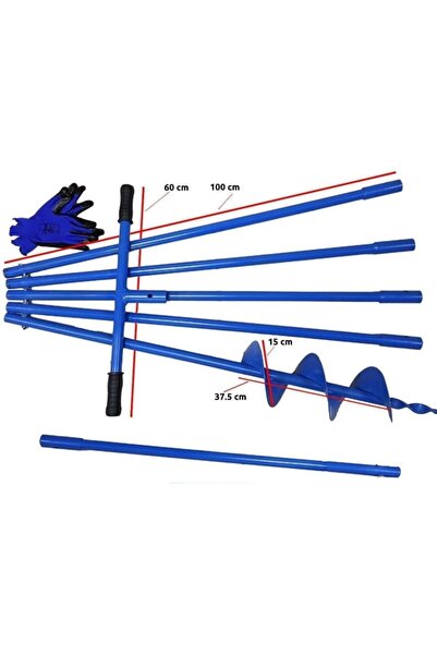 Pars Endüstri Manuel Uzatmalı Toprak Delme Burgusu Aleti Çap 15 Cm Boy 6 Mt