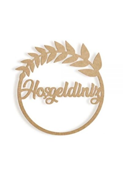 Baff Ham Mdf Hoşgeldiniz Kapı Süsü 32 Cm X 30cm Ks01