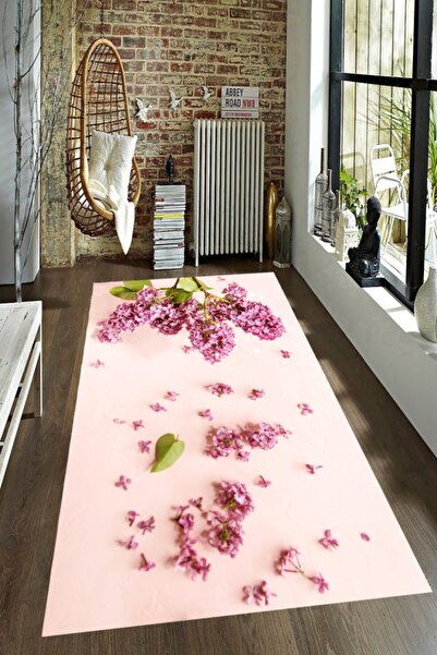 MODANOİVA Leylak Çiçeği Desenli Dijital Baskılı Halı Mrc2317