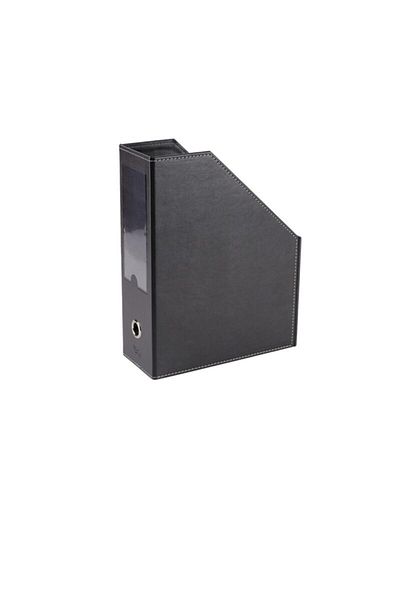 2K Magazine Holder Artificial Leather Table Top A4 9 Cm Wide 23x30 Cm