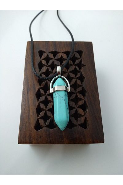BalıkHediyelik Turquoise (firuze) Stone Nail Shaped Necklace