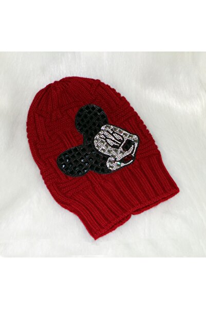 BUTİKSULTANS Taşlı Figürlü Örgü Bere Mickey Mouse