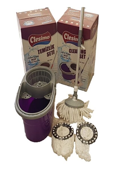 Clesimo 360 Derece Döner Başlıklı Mop Temizlik Seti Hediyeli