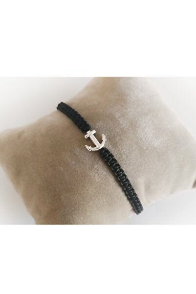 Qirpi Çapa Figürlü Makrome Bileklik El Örgüsü Mavi Renk 24 Cm