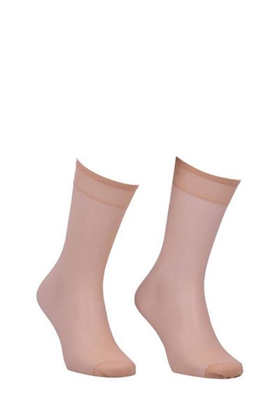 Müjde Women's Brown Toe Reinforced Matte Knee Socks