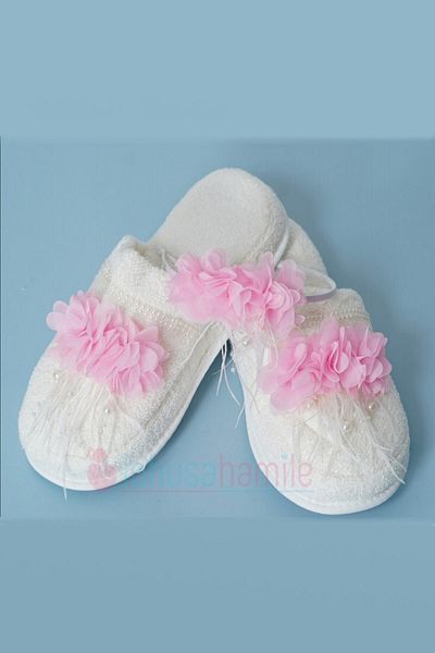 lohusahamile Lh104 Pink Furry Maternity Crown and Slippers Set