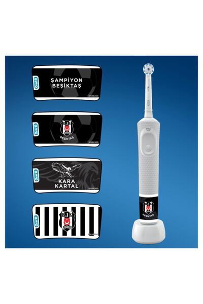 Oral-B D100 Şarjlı Fırça Beşiktaş+Gillette Blue3 6'lı Beşiktas Taraftar Paketi