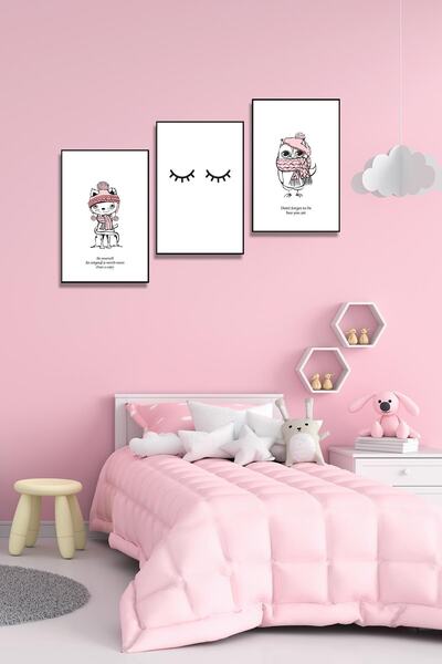 Dijital360 Kız Çocuk Odası Için Dekoratif Çerçeve Görünümlü Ahşap-mdf Poster ...