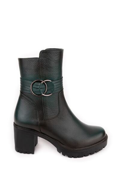 Elile Shoes Yeşil Hakiki Deri Uzun Kadın Bot