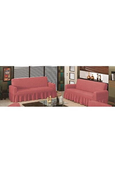 Generic Brand غطاء أريكة سرير ماكسي من Dusty Rose (3+3)