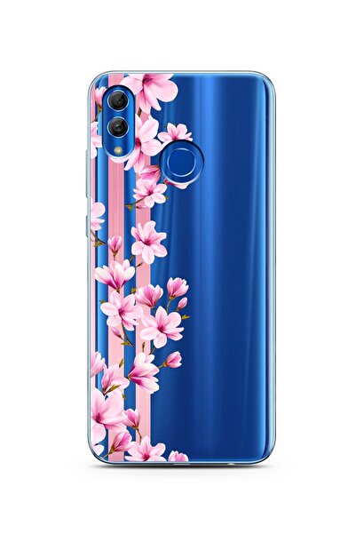Spoyi Transparan Çiçek Tasarımlı Süper Şeffaf Silikon Telefon Kılıfı Huawei Honor 10 Lite