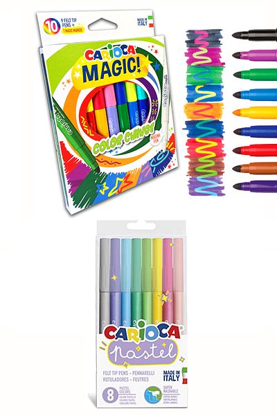 CARIOCA Color Changing Magic Pen and Pastel Super Washable Felt Tip Pen 8 Pieces 43032