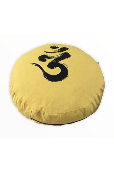 REMEGE Unisex Yellow Ohm Printed Yoga Meditation Cushion