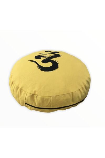 REMEGE Unisex Yellow Ohm Printed Yoga Meditation Cushion