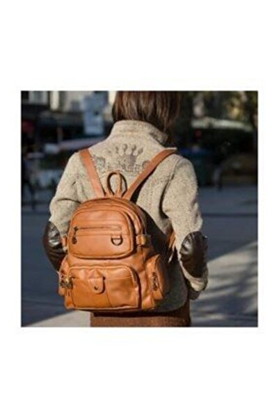 Nas Bag Vera Çanta Kadın Yıkama Deri Yumşak Sırt Çantası