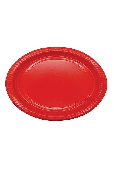 Cansüs Set of 25 Red Disposable Plastic Plates