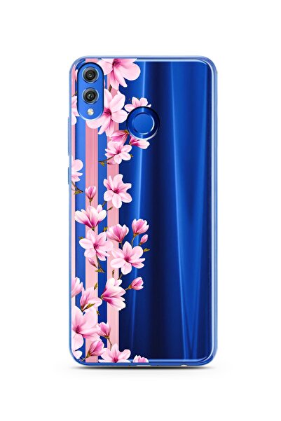 Spoyi Transparan Çiçek Tasarımlı Süper Şeffaf Silikon Telefon Kılıfı Huawei Honor 8x