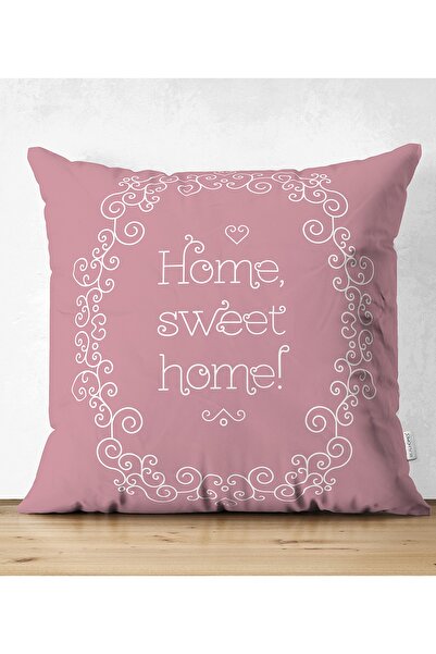 Realhomes Home Sweet Home Husă de pernă decorativă cu două fețe din piele de ...
