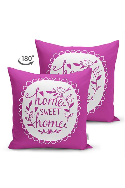 Realhomes Home Sweet Home Husă de pernă decorativă din piele de căprioară, imprimată digitală, cu două fețe