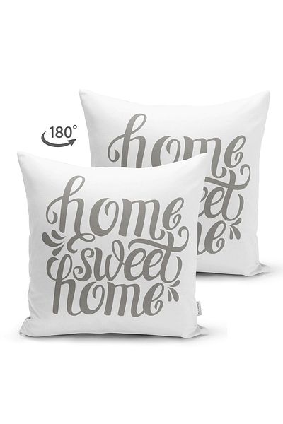 Realhomes Grey Home Sweet Home Modernă, imprimată digitală, cu două fețe, piele de căprioară, husă de pernă