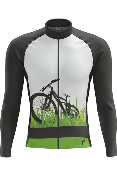 Freysport Unisex Black Grass Winter Cycling Jersey
