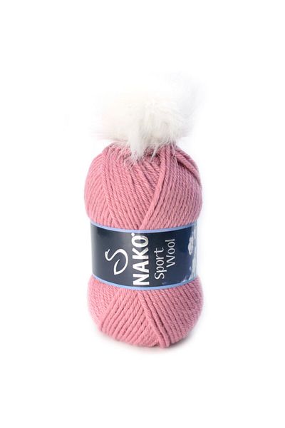 NAKO Ροζ Sport Wool Pompom Πλεκτό νήμα 02276