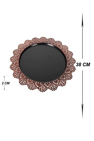 VENON Home Metal Tray Patterned Black Copper (corner)