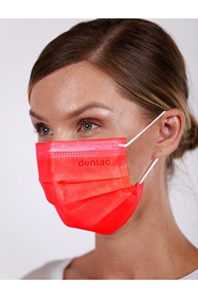 Dentac T-mask Meltblown 3 Kat Cerrahi Maske Kırmızı 100 Adet
