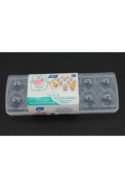 İndiriminVar 12-Piece Plastic Egg Holder - In-Cabinet Egg Storage and Carrying Set
