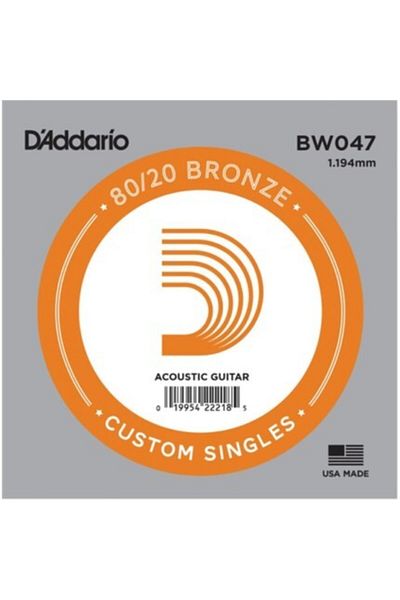 Daddario D'Addario Acoustic Guitar 80/20 Bronze Single .047 - Bw047 Acoustic Guitar Single String
