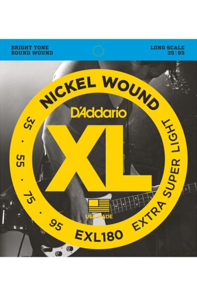 Daddario Χορδές κιθάρας μπάσο D'addario Exl180 Nickel Wound, Extra Super Light, Long Scale, Σετ χορδών μπάσου 035-095