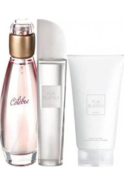 AVON Celebre 50 Ml Bayan Edt+ Purblanca 50 Ml Bayan Edt+ Purblanca 150 Ml V.l...
