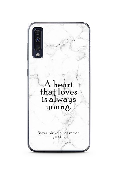 Spoyi Samsung A50 White Marble Promise Design Phone Case